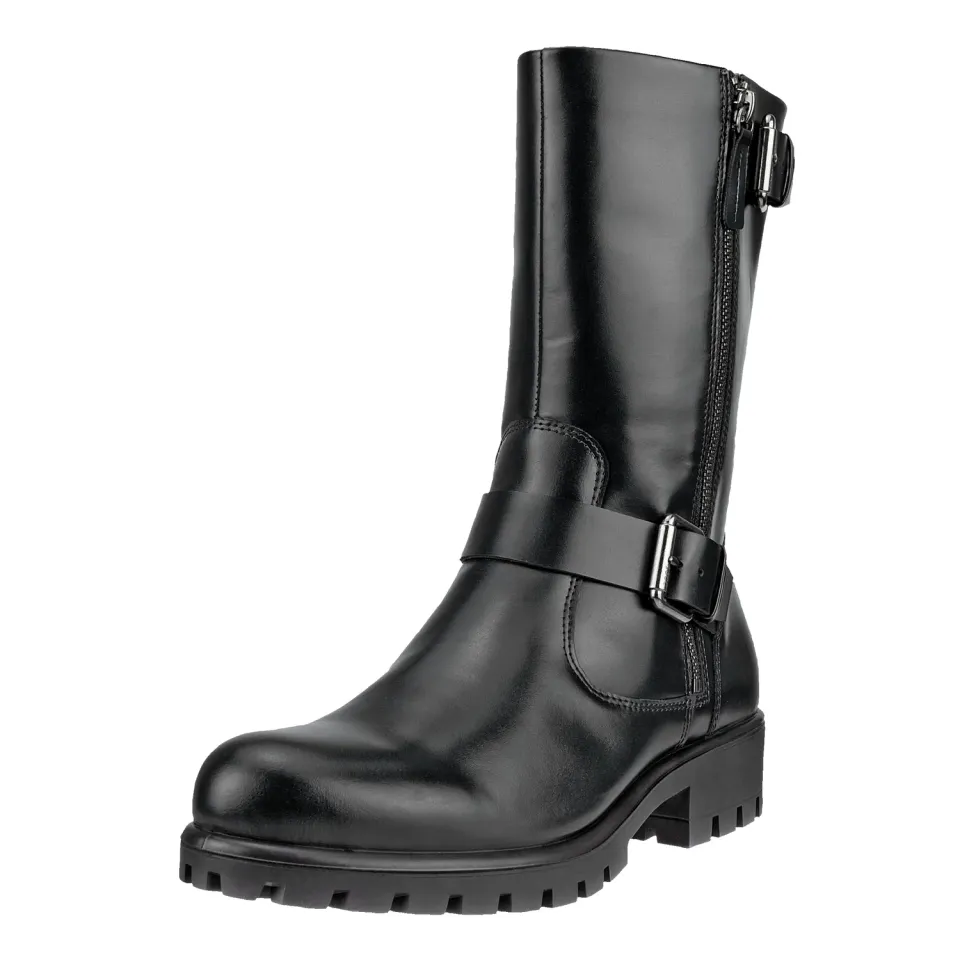 Ecco Modtray Moto stivali donna mid-calf pelle fibbie