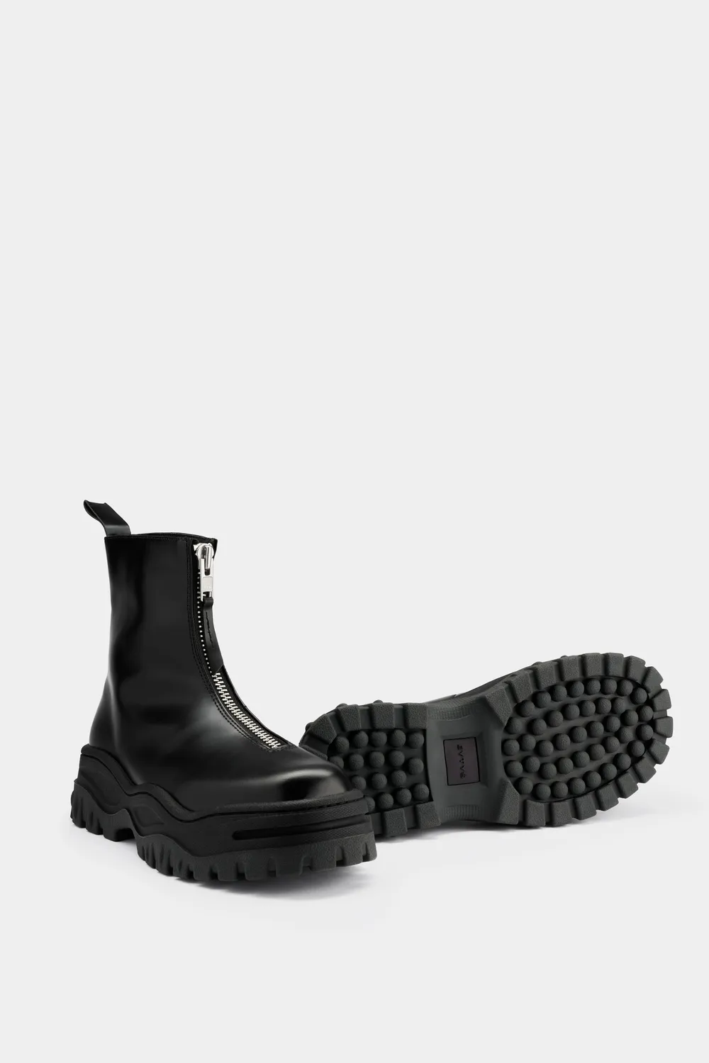 Eytys Raven II stivali pelle nera zip argento