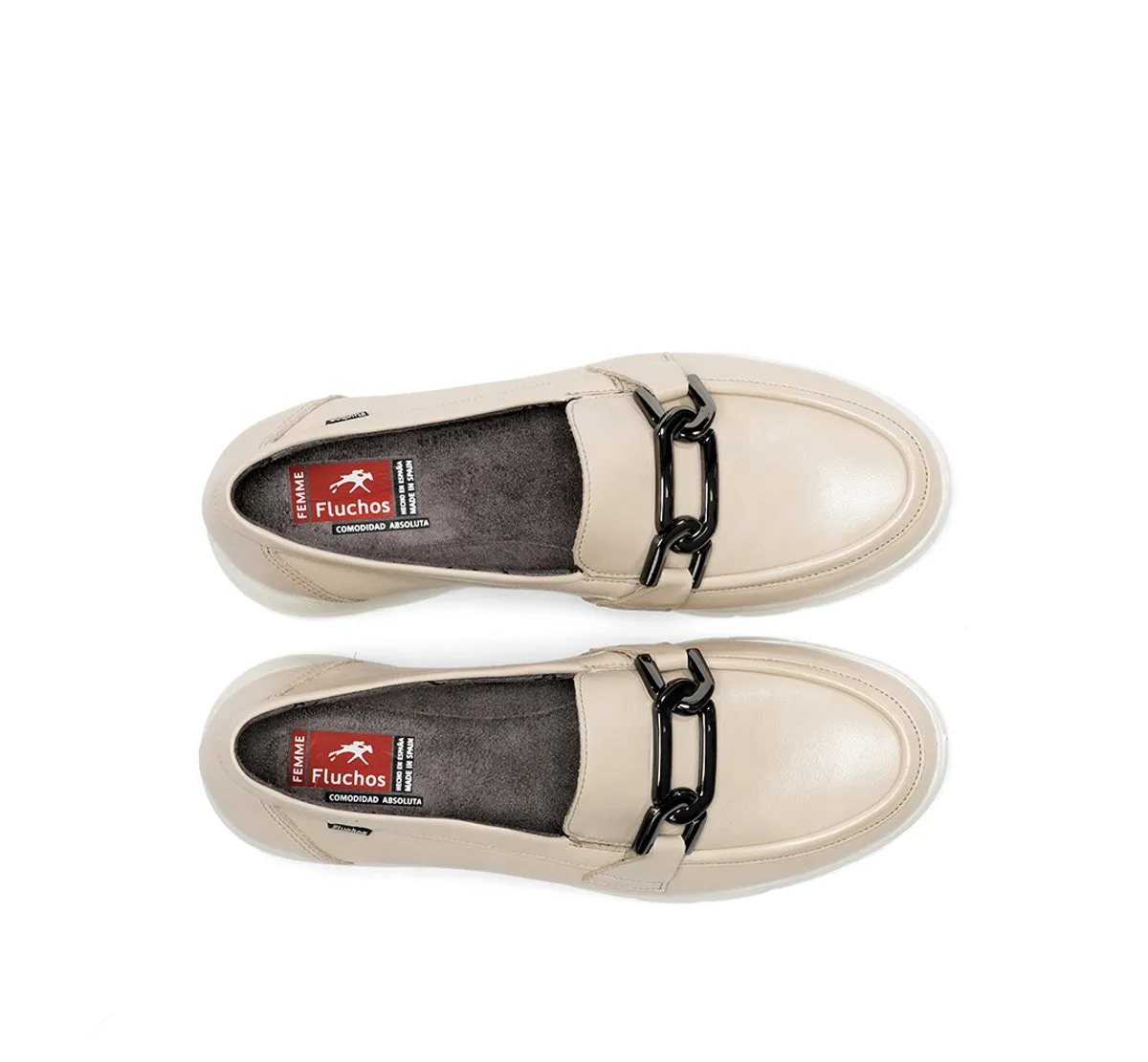 Fluchos Gladis F1794 mocassini donna tortora leggeri