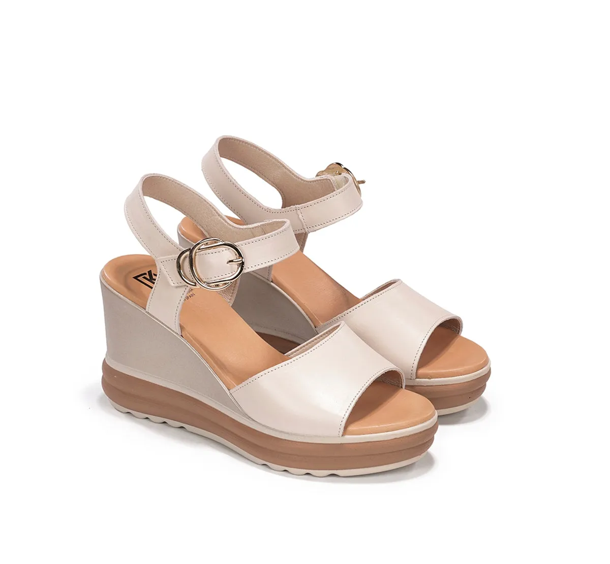 Fluchos Diane D9696 sandali donna taupe zeppa