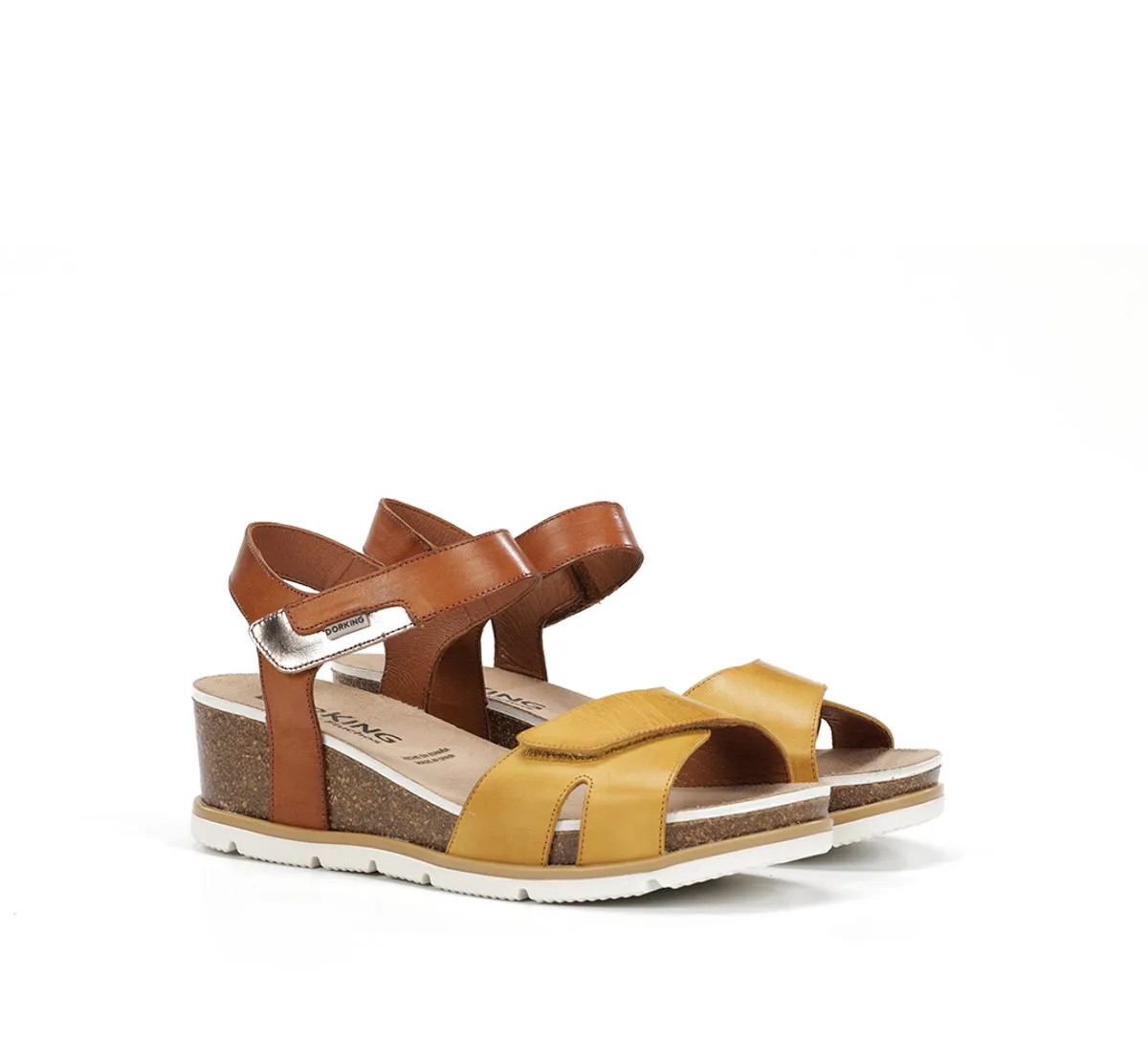 Fluchos Gold D9512 sandali zeppa donna gialli