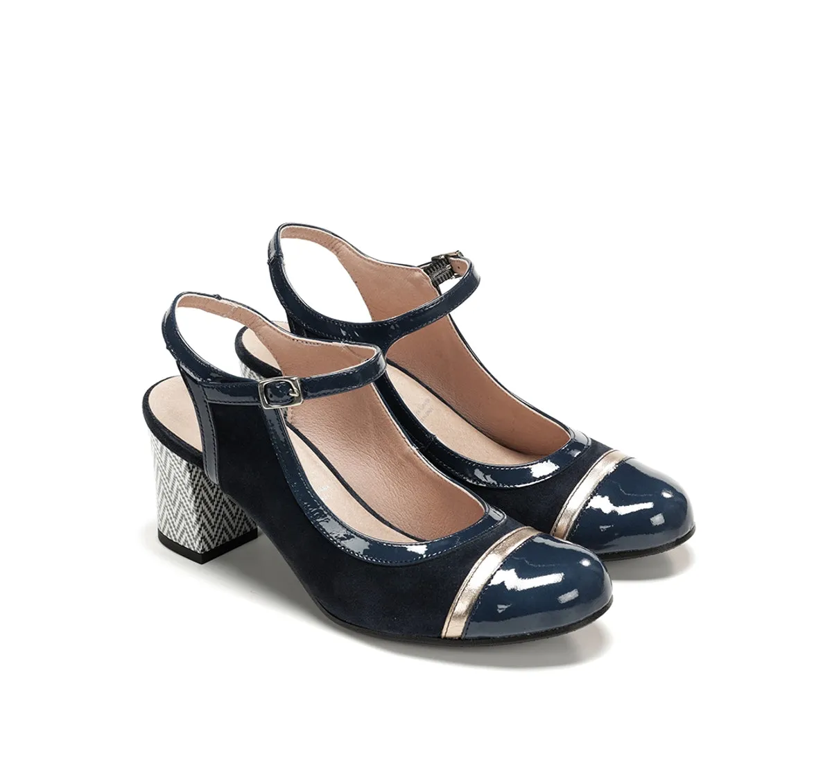 Dorking Rodin D9093 scarpa blu tacco cinturino