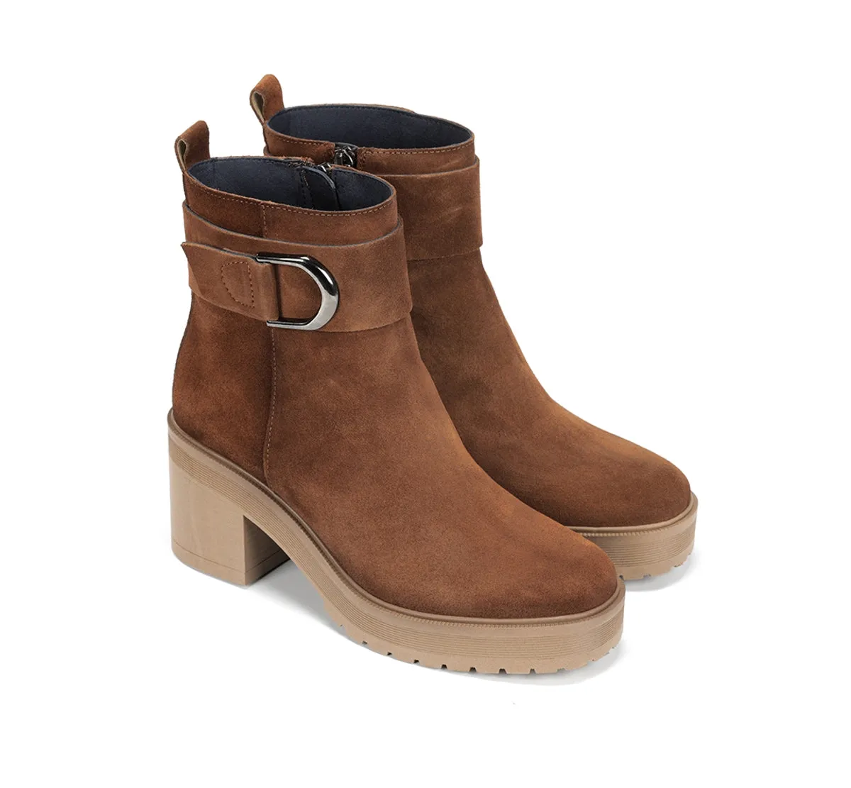 Fluchos Sarah D9573 tronchetti donna marroni tacco