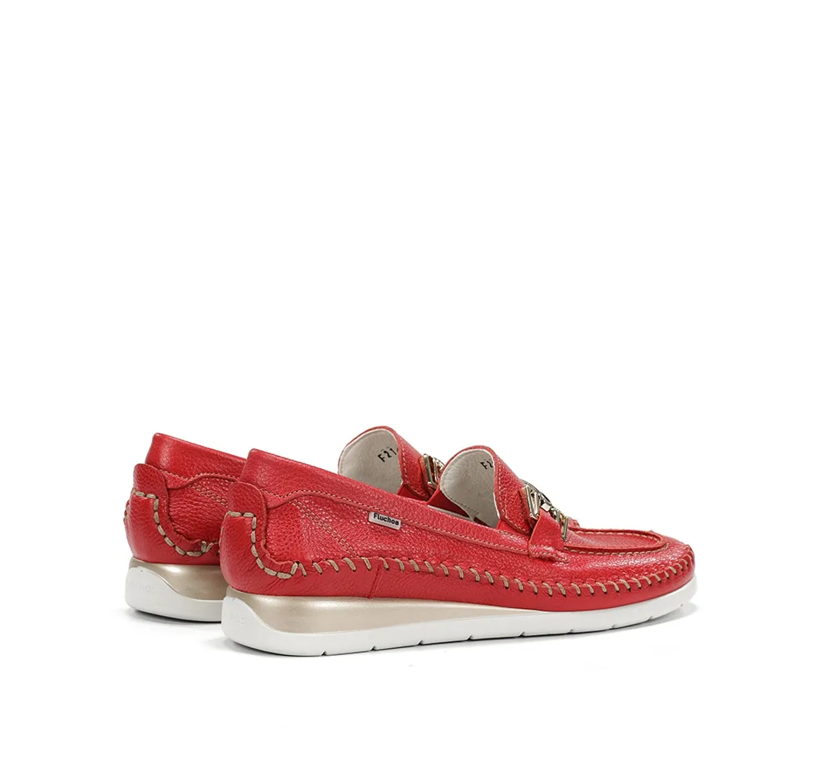 Fluchos Sella F2141 mocassini donna rossi zeppa