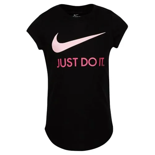 Nike 36F245023 T-shirt Bambina Nera Cotone
