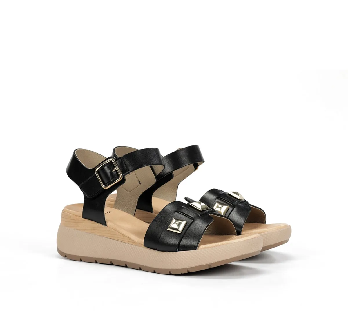 Fluchos Ever D9497 sandali donna neri fibbia