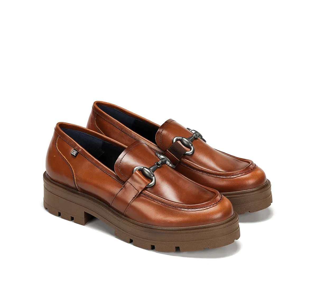 Fluchos Norte D8978 mocassini marrone donna con zeppa