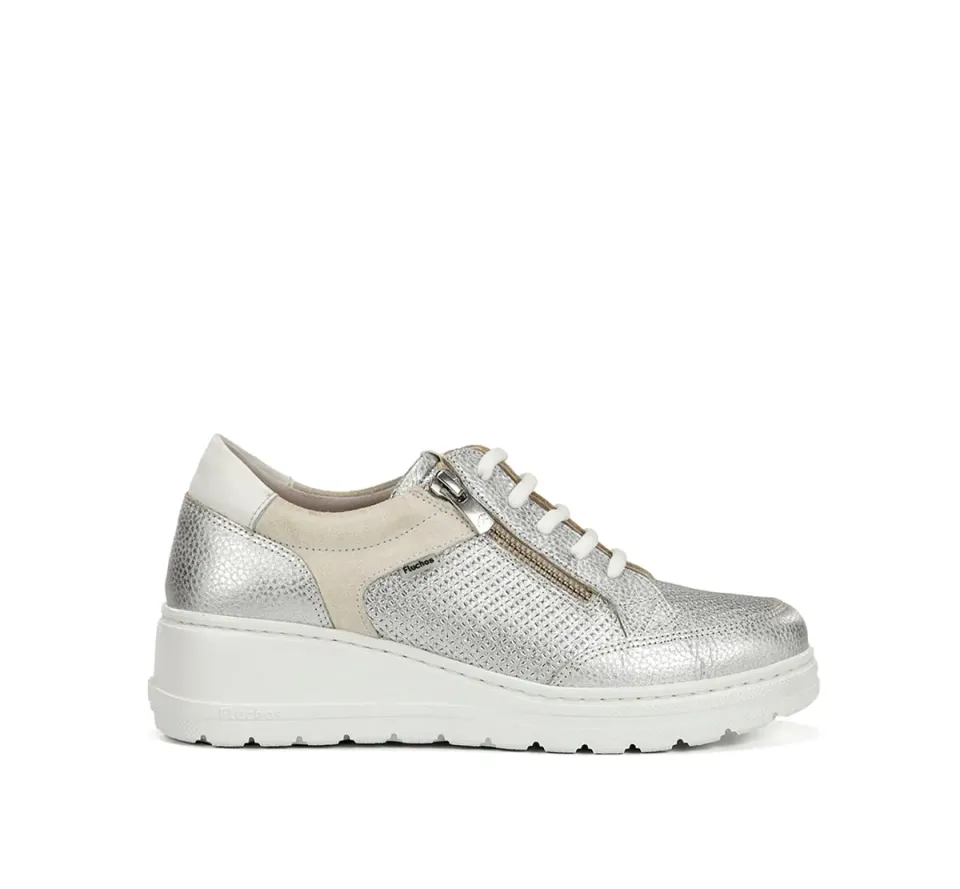 Fluchos Aqua F2173 sneakers argento donna con zeppa