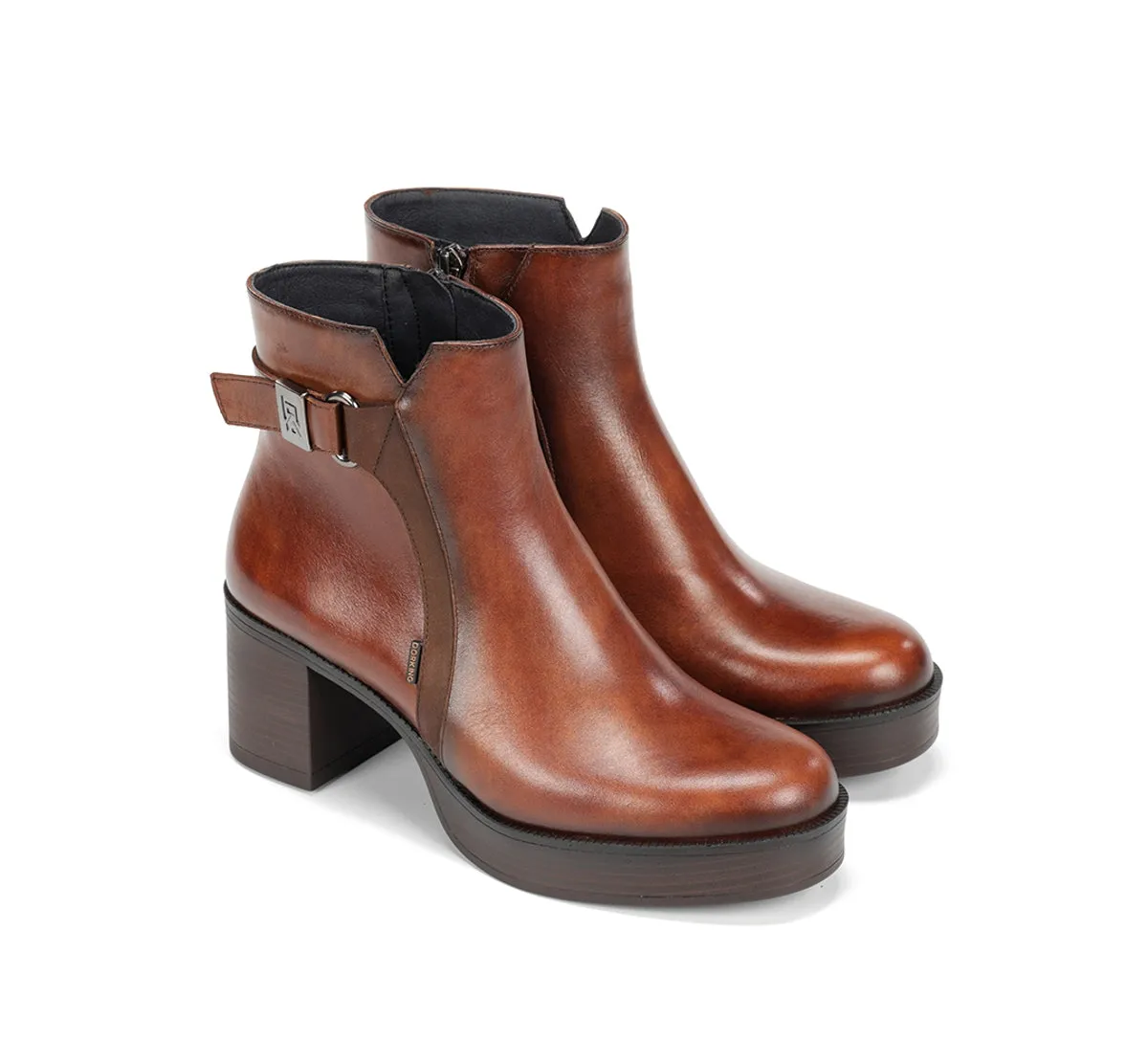 Dorking Bowy D9589 stivaletti donna marroni tacco stabile