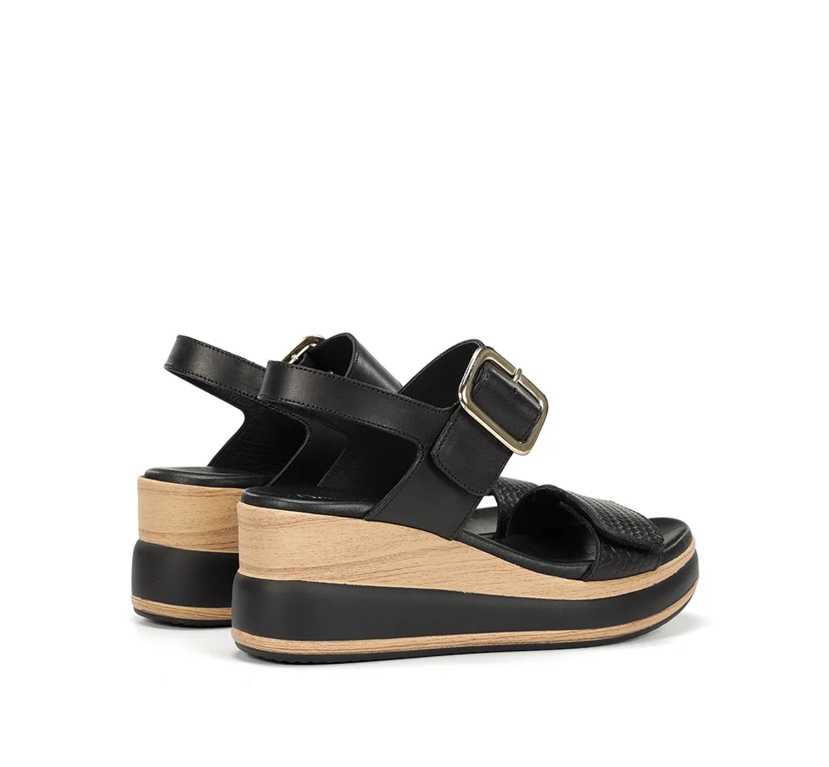 Dorking Prince D9642 Sandali Donna Neri con Zeppa