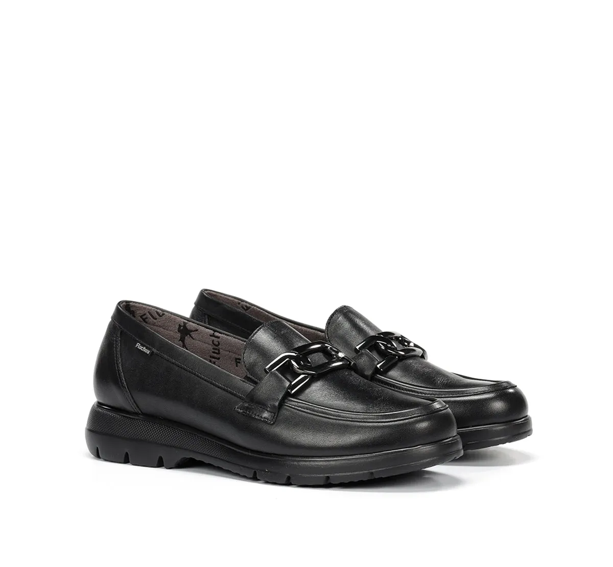 Fluchos Gladis F1794 mocassini donna neri leggeri