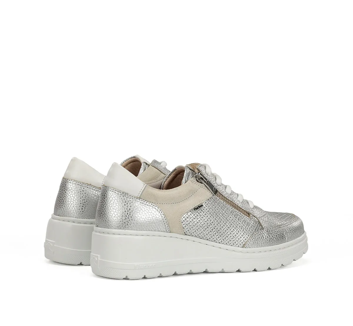 Fluchos Aqua F2173 sneakers argento donna con zeppa