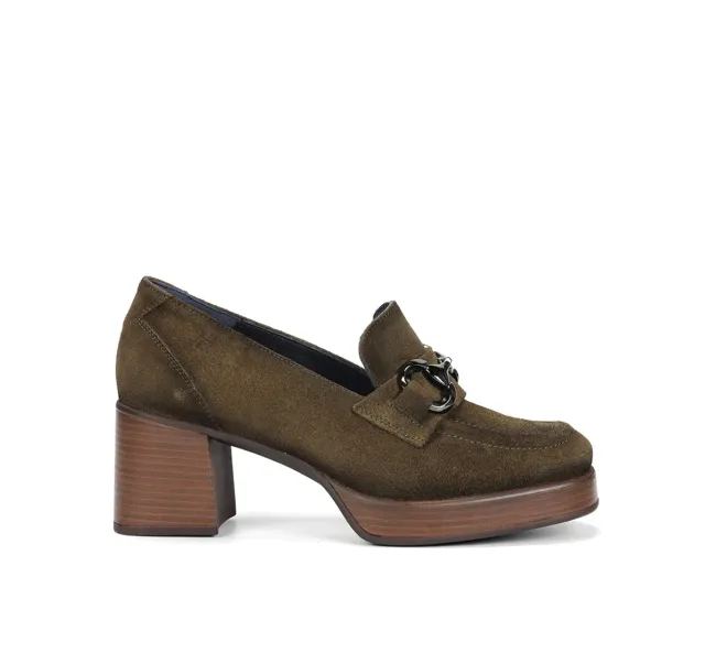 Fluchos Cristel D9155 mocassini donna verdi plateau