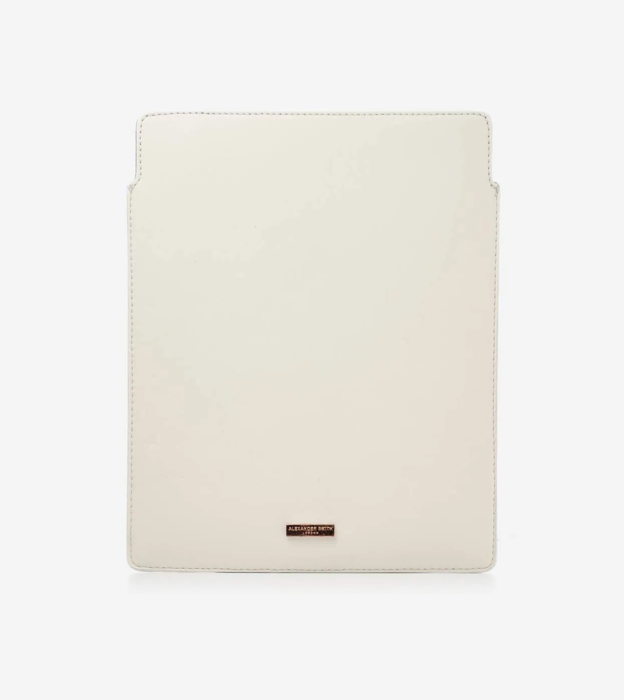 Alexander Smith Borchie custodia tablet iPad bianca 19,5x25 pelle