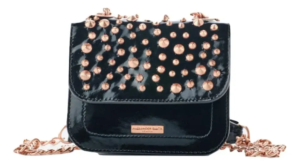 Alexander Smith borsa vernice borchie mini tracolla made in Italy