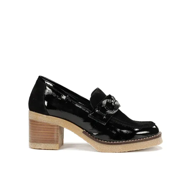 Fluchos Oprah D9193 mocassini donna neri tacco
