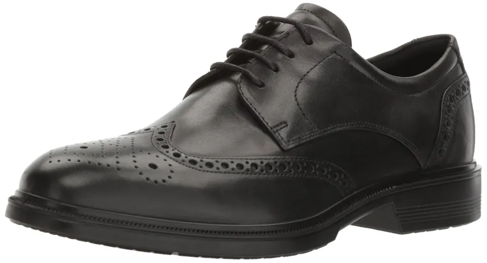 Ecco Lisbon scarpe oxford uomo nere pelle 45