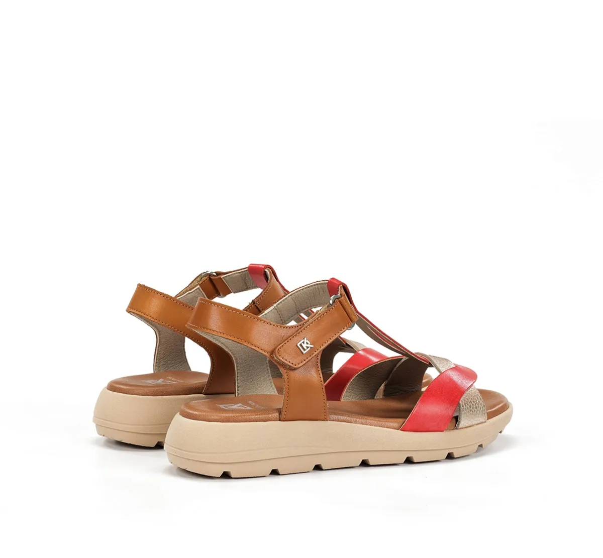 Dorking Gandia D9466 sandali donna rossi fibbia