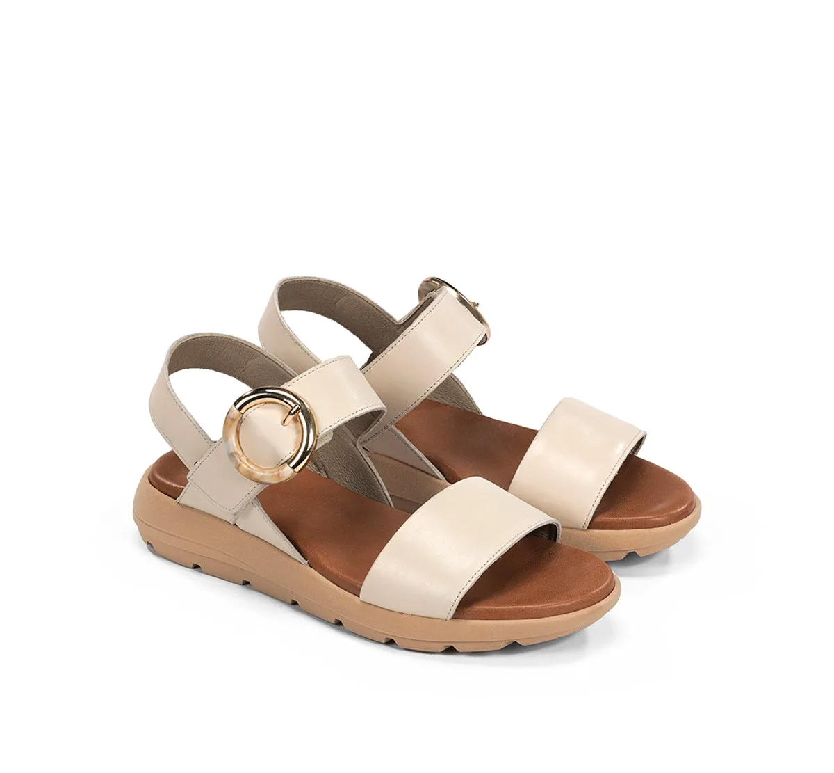 Fluchos Gandia D9468 sandali taupe donna fibbia