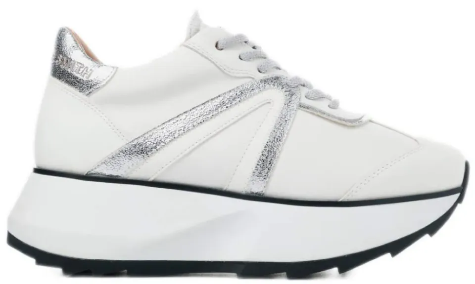 Alexander Smith Chelsea White Silver sneakers donna pelle plateau