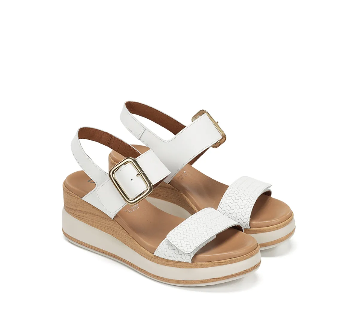Fluchos Prince D9642 sandalo donna bianco con zeppa