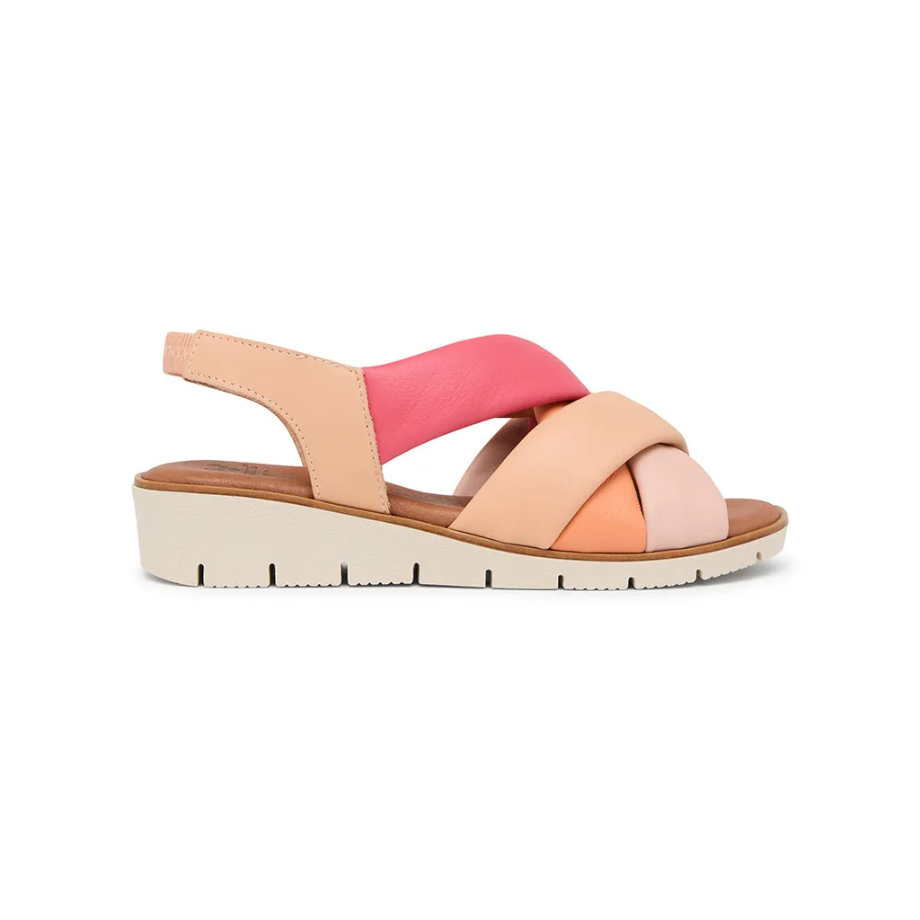 Suecos Blomma Coral sandali donna corallo con zeppa