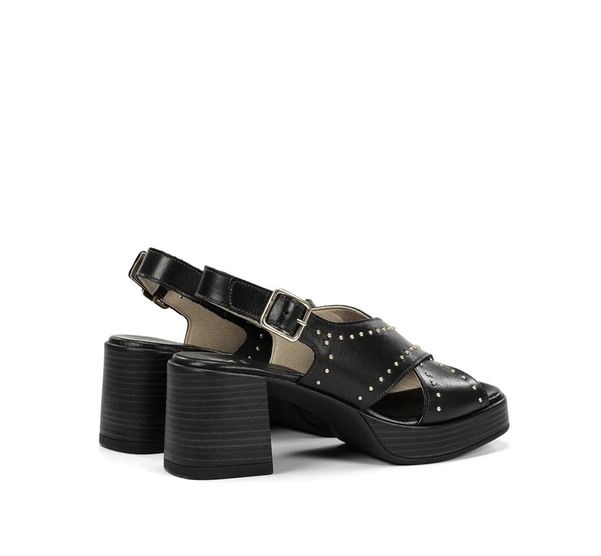 Fluchos Diamond D9333 sandali donna neri tacco largo