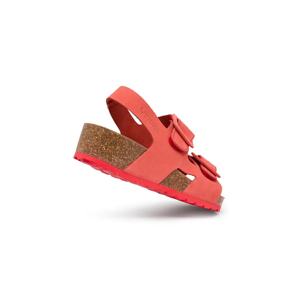 Suecos Sommar sandali donna corallo con zeppa