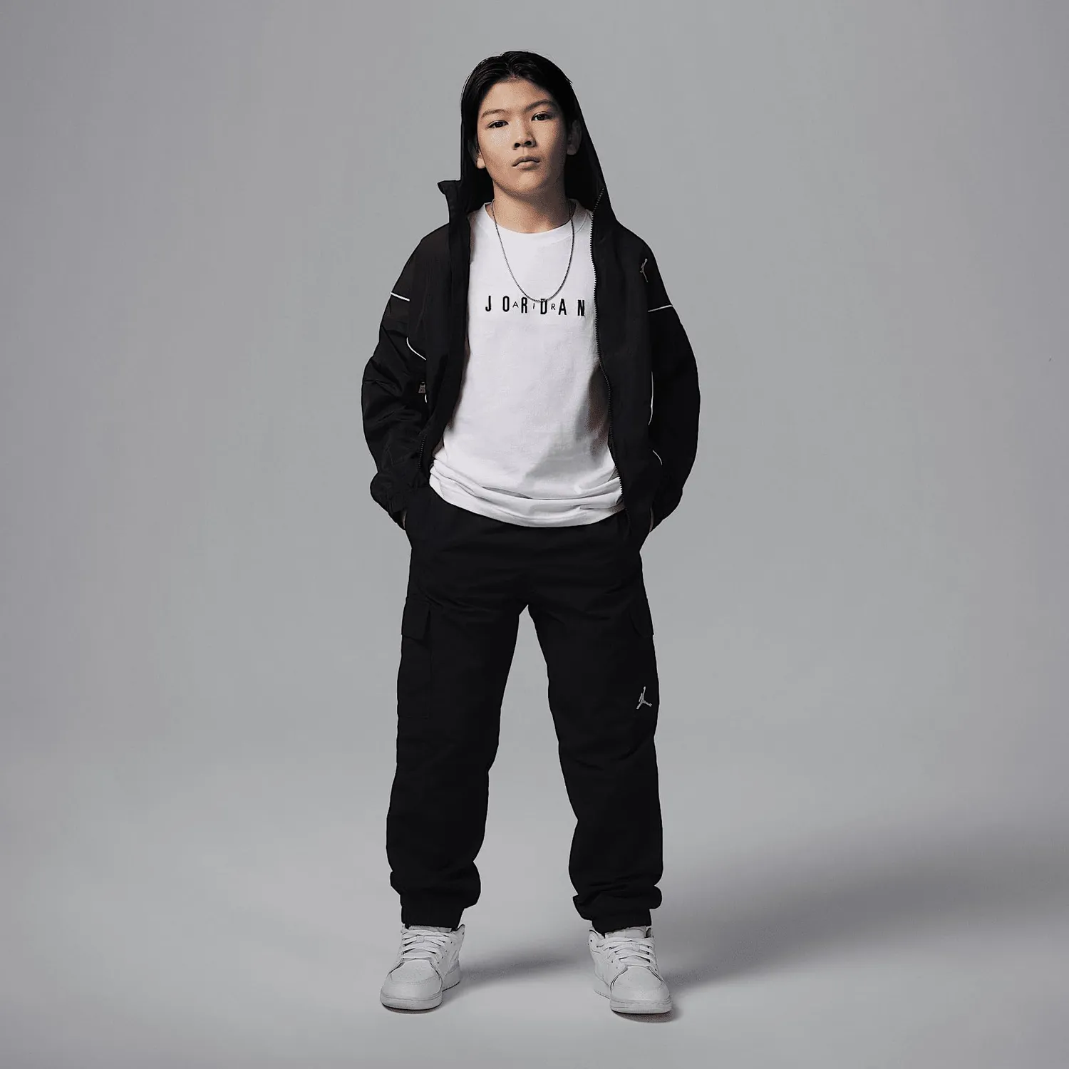Jordan Logo t-shirt bambino S bianca cotone