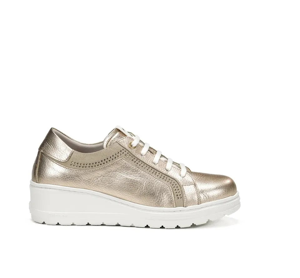 Fluchos Aqua F1997 sneakers donna oro con zeppa