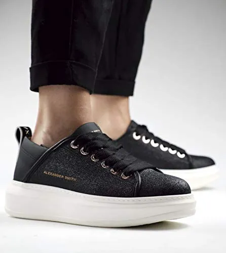Alexander Smith Wembley Black sneakers donna pelle plateau