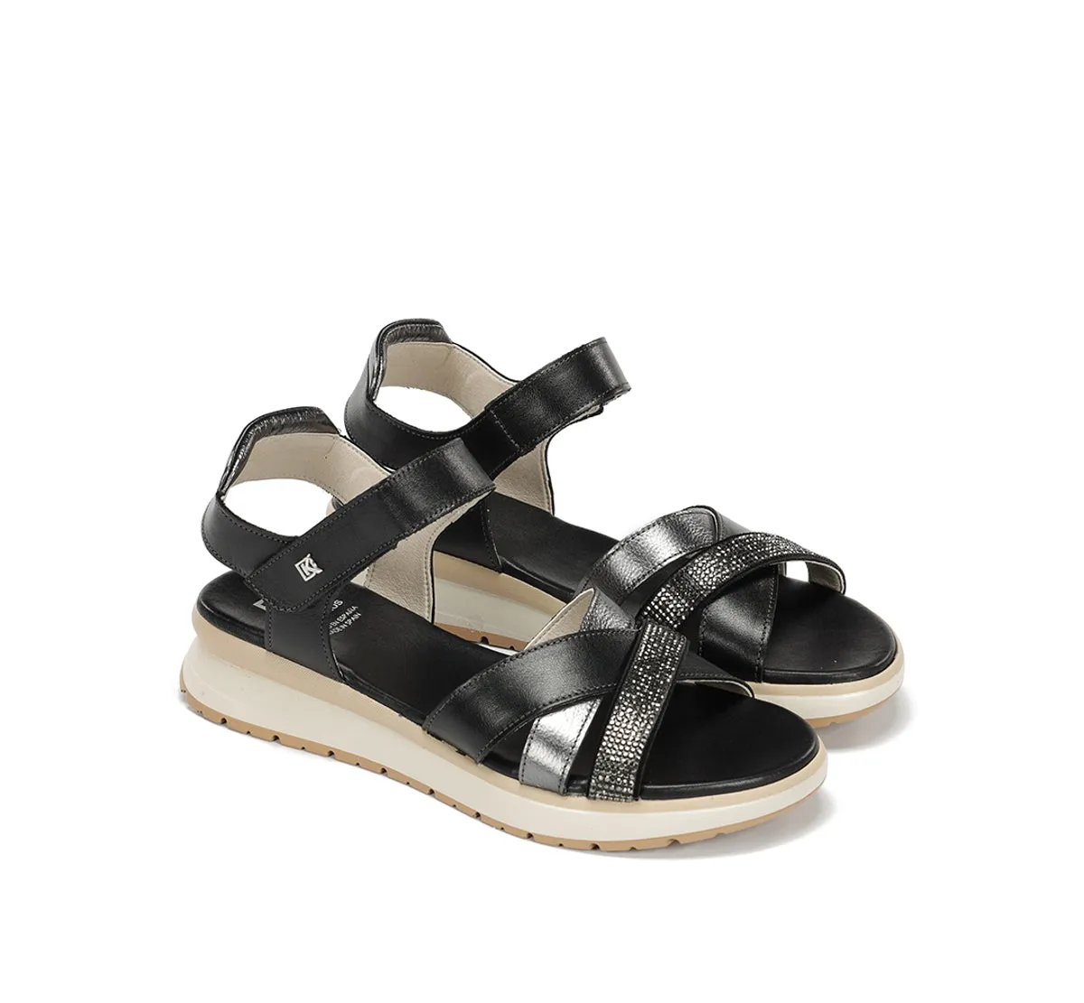 Fluchos Ter D9728 sandali donna neri sportivi