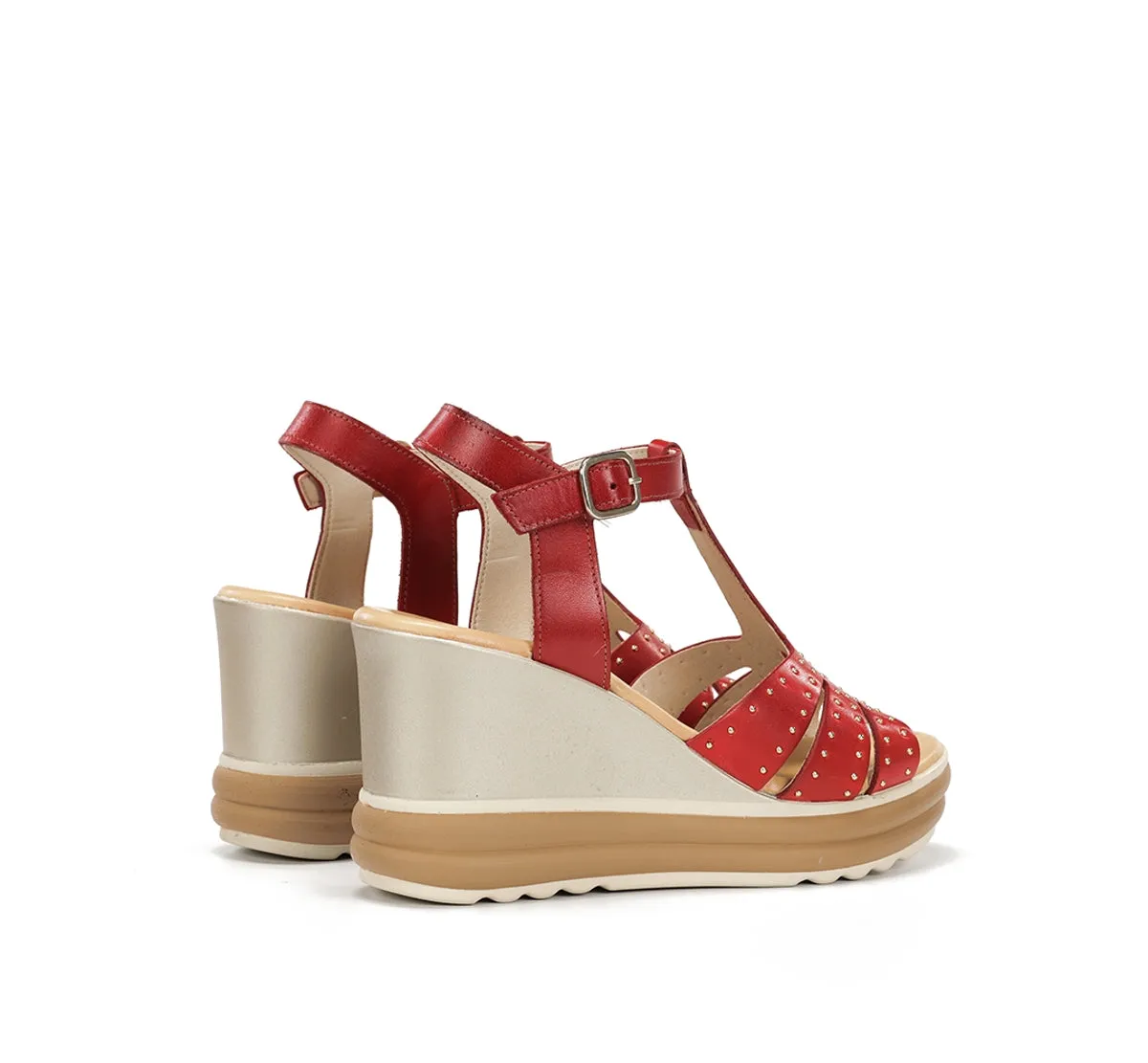 Fluchos Diane D9701 sandalo donna rosso con zeppa