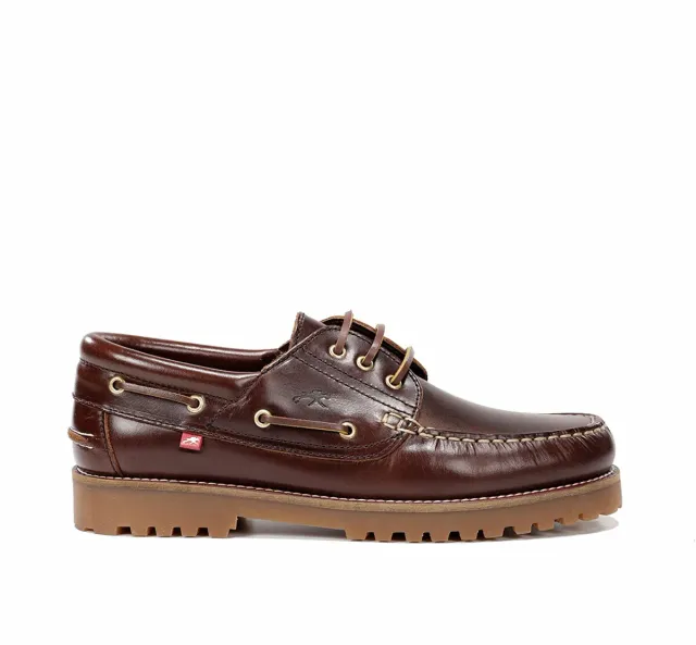 Fluchos Scott F0054 scarpe barca uomo marroni gomma