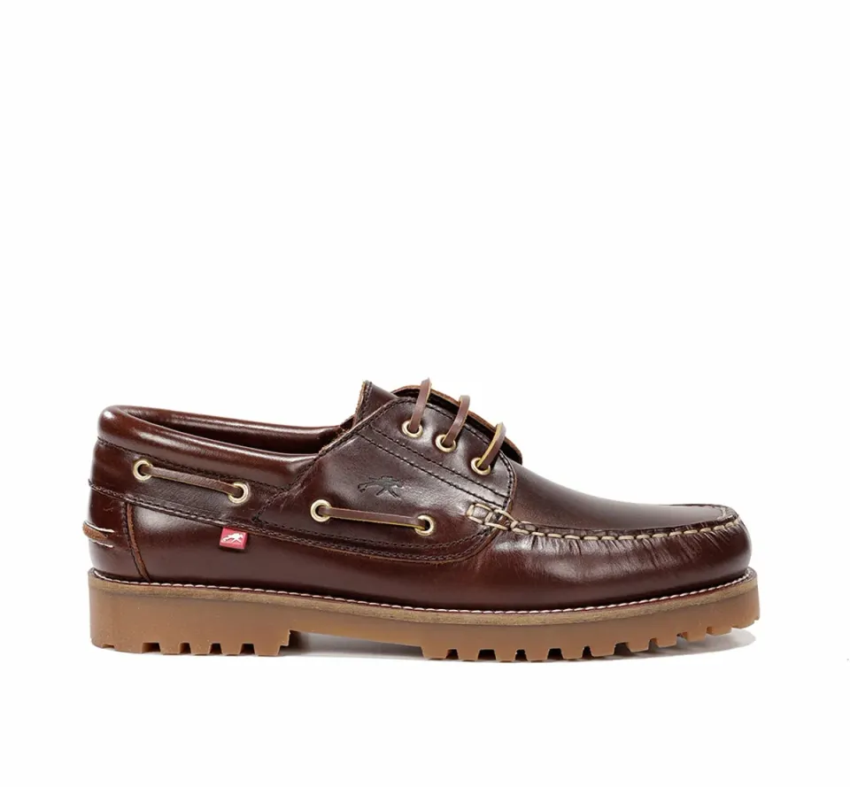 Fluchos Scott F0054 scarpe barca uomo marroni gomma