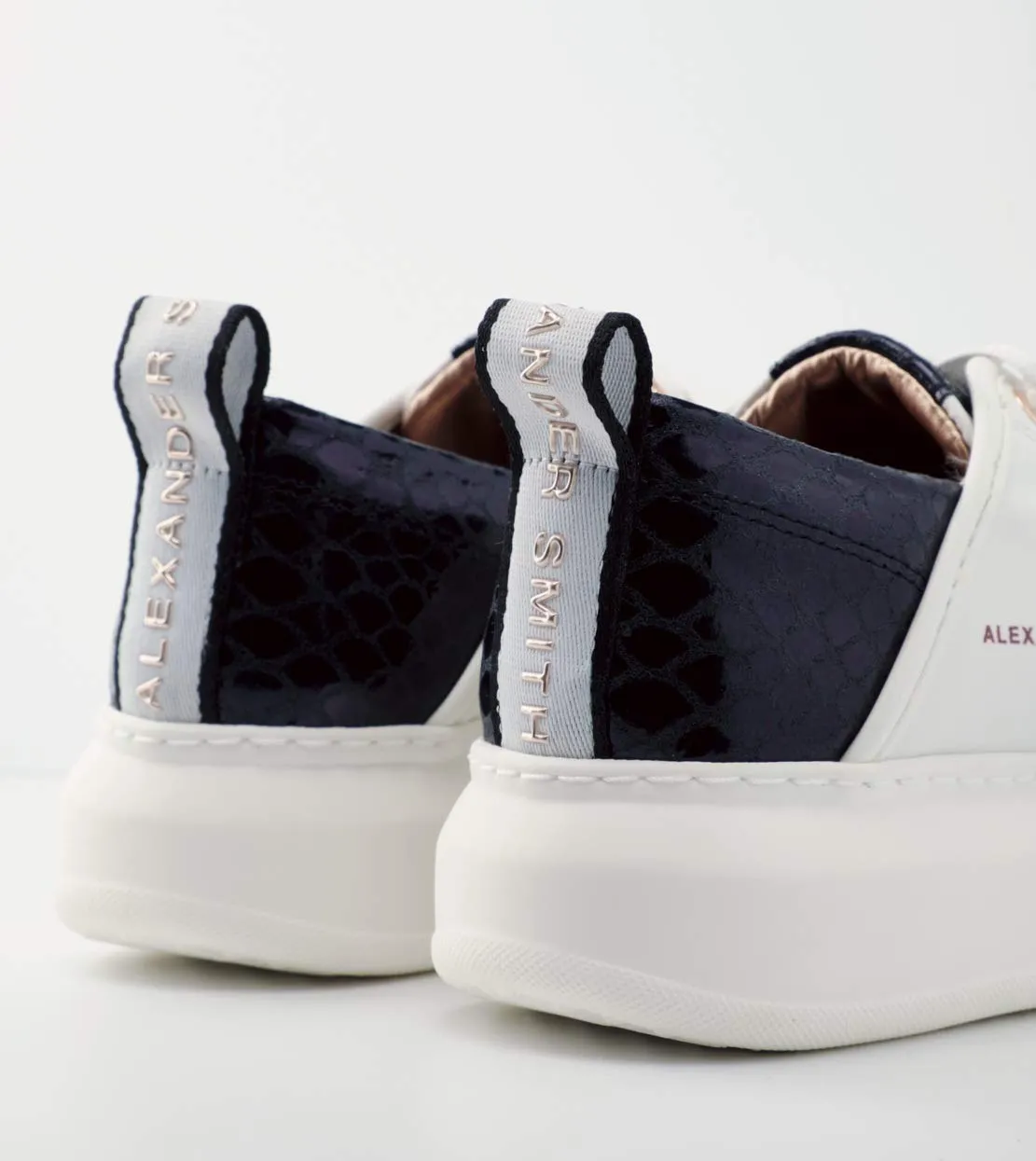 Alexander Smith Wembley White Black sneakers donna pelle pitone