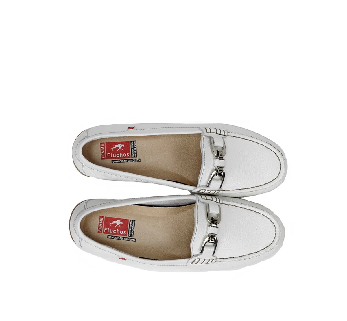 Fluchos Bruni F0804 mocassino donna bianco pelle