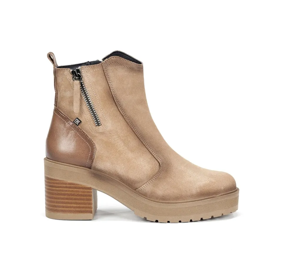 Fluchos Sarah D9353 stivaletto donna taupe tacco largo