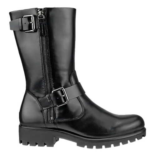 Ecco Modtray Moto stivali donna mid-calf pelle fibbie