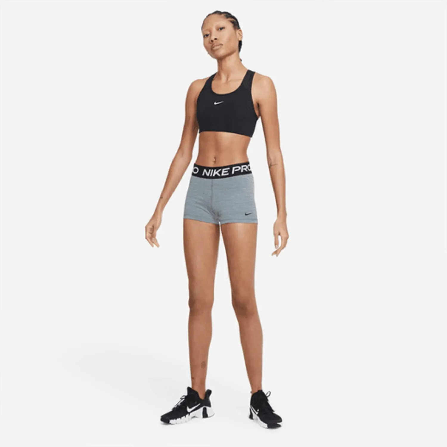 Nike Pro shorts donna XL training elastico grigio