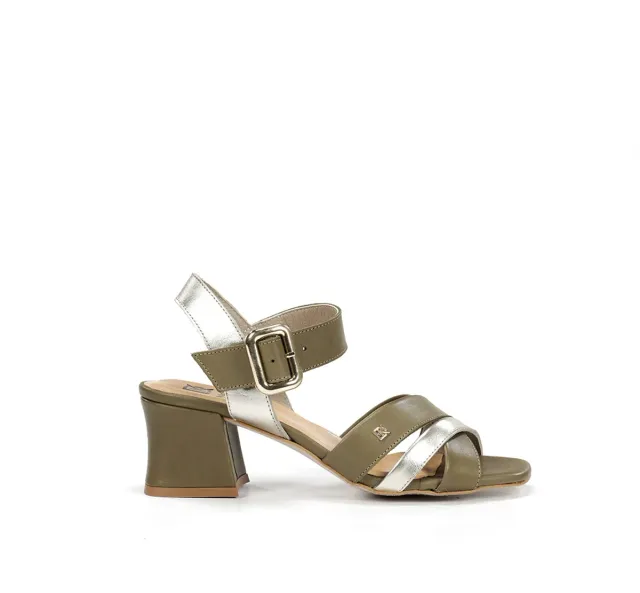 Fluchos Larus D9461 sandali verdi tacco sagomato