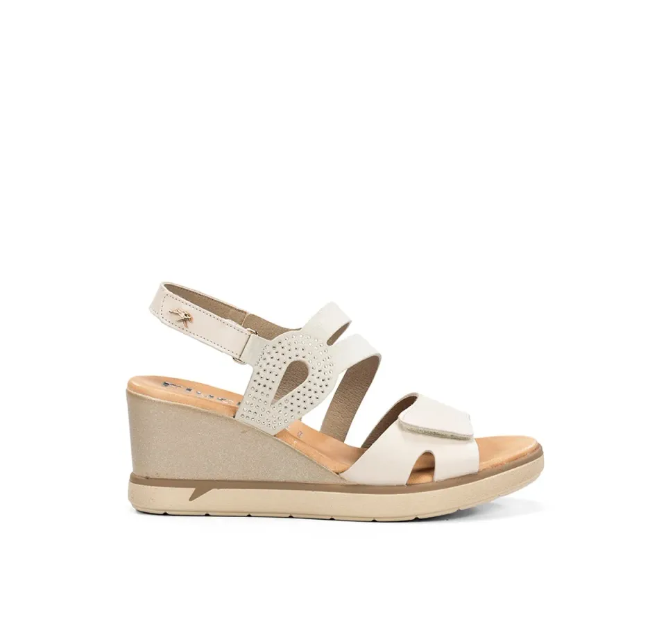 Fluchos Smash F2169 sandali zeppa taupe donna