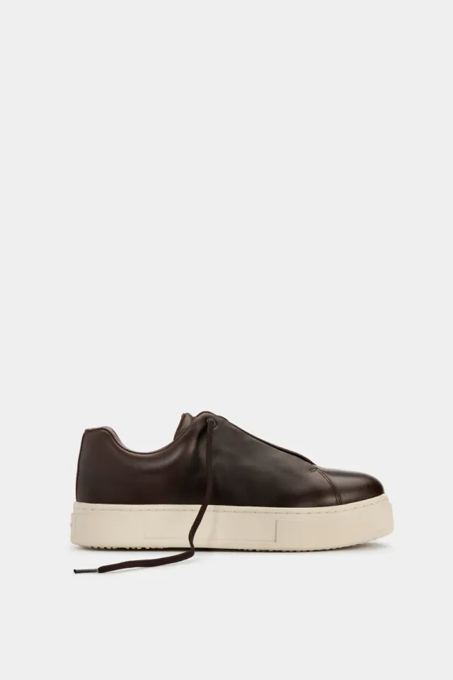Eytys Doja sneakers pelle espresso lacci nascosti