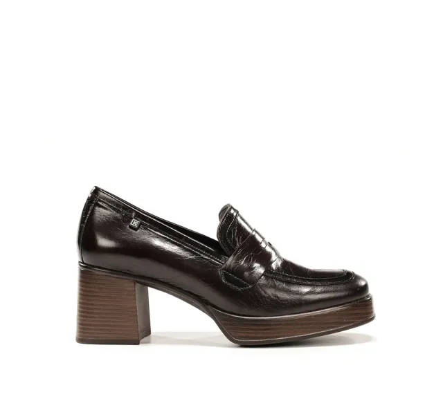 Fluchos Cristel D9334 mocassini donna marroni platform