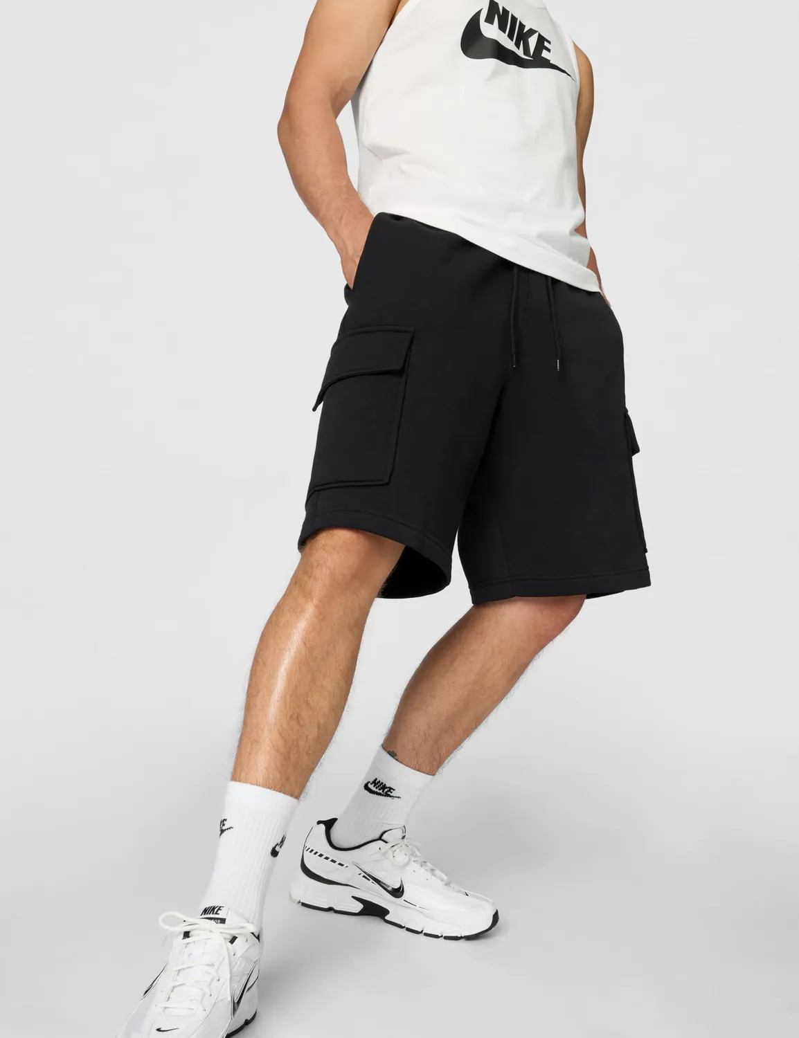 Nike Club Cargo pantaloncini felpa uomo M tasche laterali