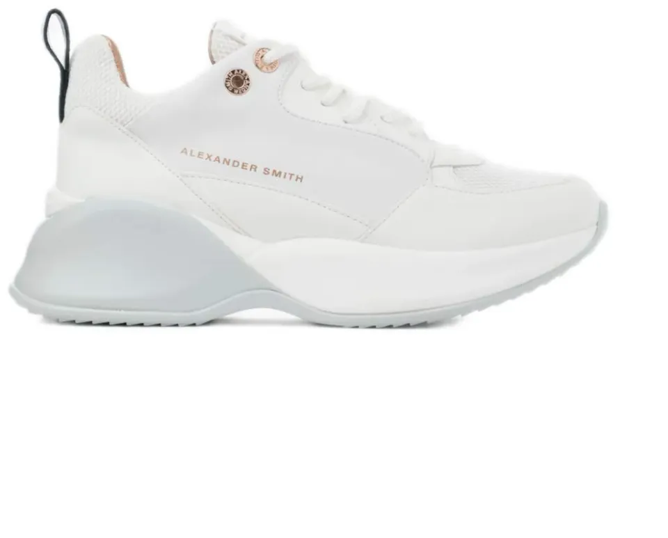 Alexander Smith London Eye White Pink sneakers donna pelle