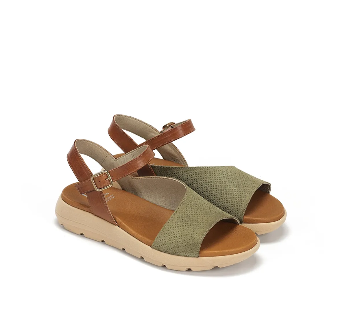 Dorking Gandia D9464 sandali donna verde fibbia leggeri