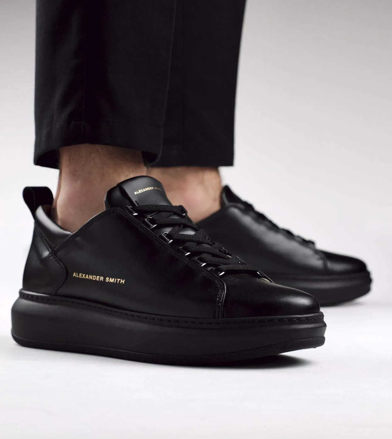 Alexander Smith Wembley sneakers uomo total black pelle