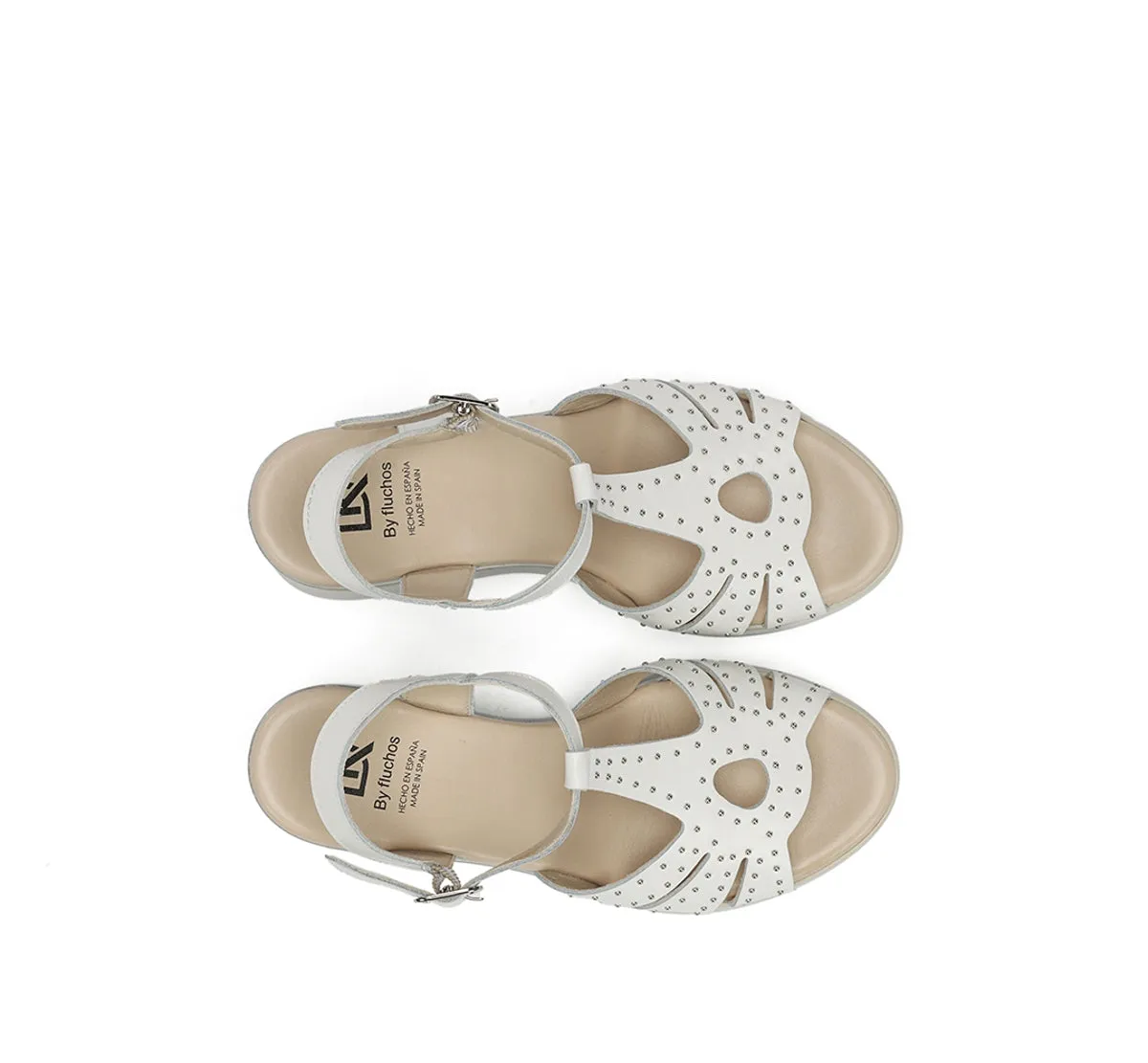 Fluchos Diane D9701 Sandali Donna Bianchi Zeppa