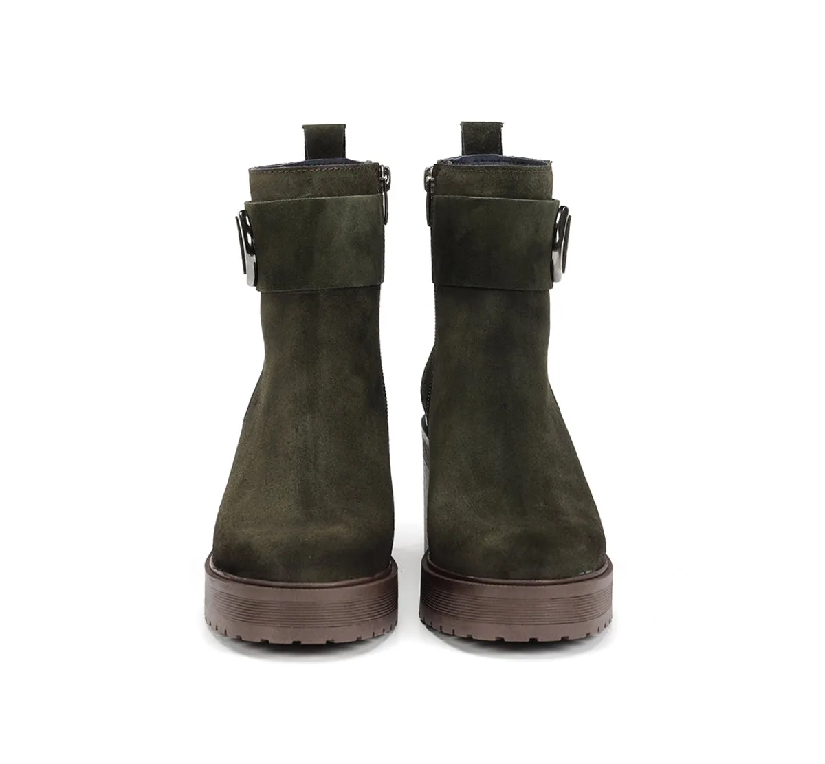 Fluchos Sarah D9573 stivaletti donna verde tacco largo